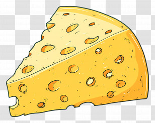 Yellow Cheese Wedge - Yellow Cheese Wedge With Holes Transparent PNG