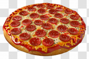 3d Pizza - Cheesy Pepperoni Pizza With Crispy Crust Transparent PNG