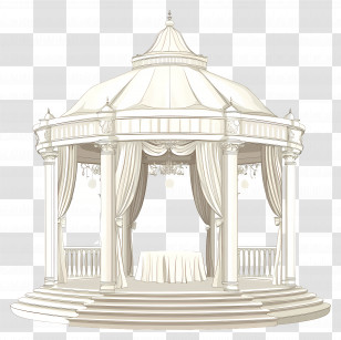Wedding Venue - Elegant White Gazebo Transparent PNG