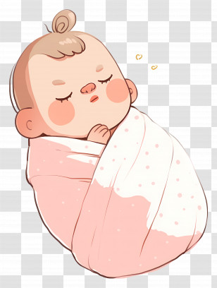 World Prematurity Day - Cute Sleeping Baby In Pink Swaddle Transparent PNG