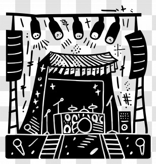 Summer - Black And White Concert Stage Transparent PNG