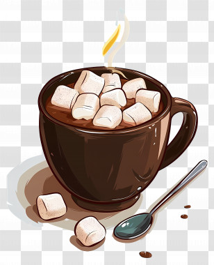 Hot Chocolate - Hot Chocolate Mug With Marshmallows Illustration Transparent PNG