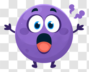 Surprise Emoji - Surprised Purple Ball Transparent PNG