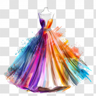 Wedding Party Dress - Colorful Fashion Dress Transparent PNG