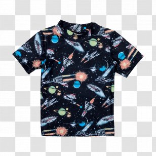 Rash Guard T-shirt Child Clothing Swimsuit - Tshirt - Space Invaders Transparent PNG
