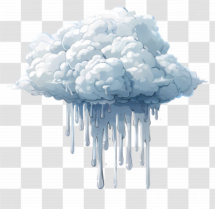 Rain Cloud - Dripping Rain Cloud Illustration Transparent PNG