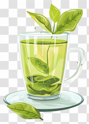 Green Tea - Glass Of Green Tea Illustration Transparent PNG
