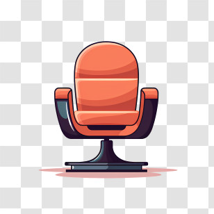 Hair Salon - Modern Swivel Chair In Vibrant Orange Transparent PNG