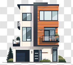 Modern House - Modern House With Stylish Architecture Transparent PNG