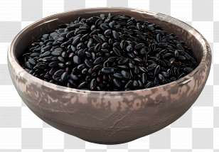 Black Rice - Bowl Of Black Beans Transparent PNG