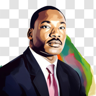 Martin Luther King - Stylized Male Portrait Illustration Transparent PNG