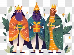 Epiphany Day - Three Wise Men Bearing Gifts Transparent PNG