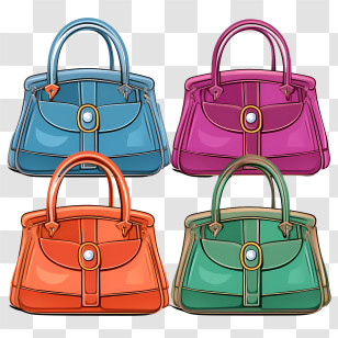 Handbag Day - Set Of Four Colorful Handbags Transparent PNG