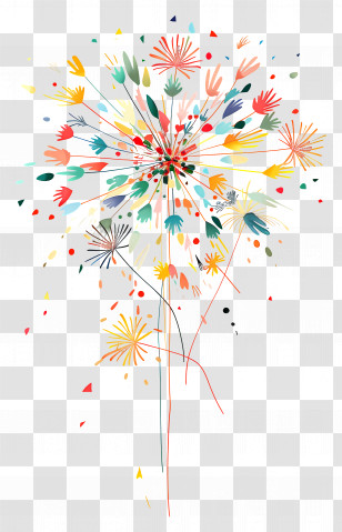 Fireworks - Abstract Floral Art Inspired By Fireworks Transparent PNG