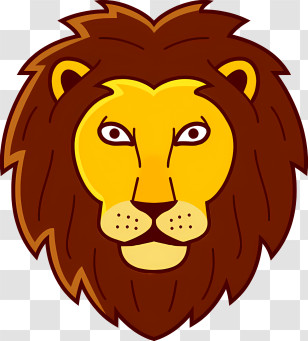 Lion - Iconic Lion Head Illustration Transparent PNG
