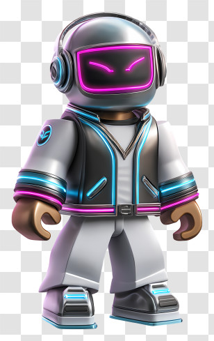 Roblox Avatars - Futuristic Character With Neon Lights Transparent PNG