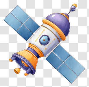 Space Satellite - Colorful Satellite In Space Transparent PNG