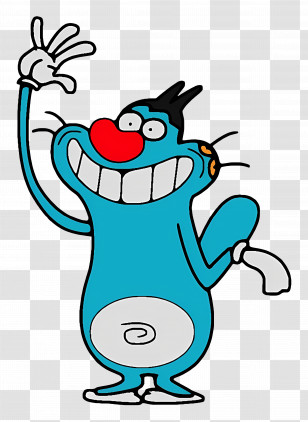 Oggy And The Cockroaches - Cheerful Blue Cartoon Character Illustration Transparent PNG