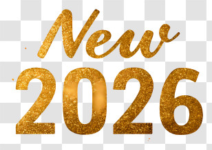 New 2026 - New 2026 Gold Glitter Transparent PNG