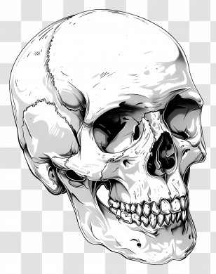 Skull - Detailed Human Skull Illustration Transparent PNG