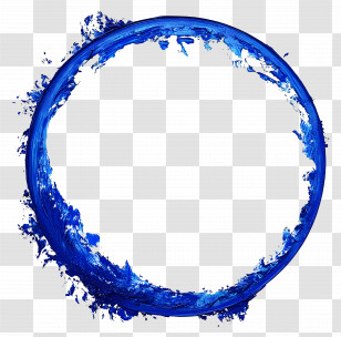 Blue Circle Frame - Blue Paint Splash Abstract Circular Design Transparent PNG