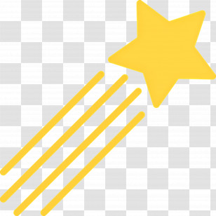 Shooting Star - Yellow Shooting Star With Motion Trail Icon Transparent PNG