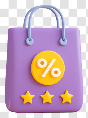 Shopping Bag With Discount - Purple Sale Bag Icon Transparent PNG