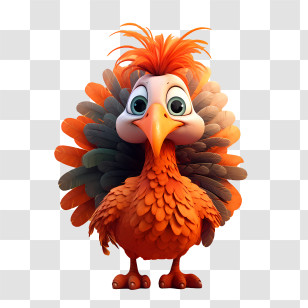 Thanksgiving Turkey - Cartoon Orange Bird Character Transparent PNG