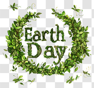 Earth Day - Green Leaf Wreath For Earth Day Transparent PNG