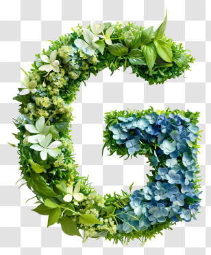 Letter G - Letter G Decorated With Flowers And Greenery Transparent PNG