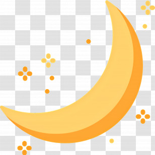 Moon Stars - Yellow Crescent Moon With Stars Transparent PNG