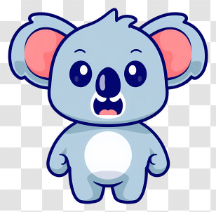 Koala Emoji - Cute Koala Cartoon Illustration Transparent PNG