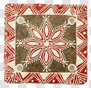 Mandala Pattern - Decorative Square Tile With Star Pattern Transparent PNG