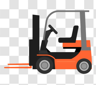 Icon - Orange Forklift Truck Illustration Transparent PNG