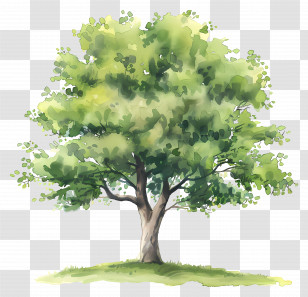 Tree - Beautiful Tree Watercolor Illustration Transparent PNG