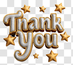 Thank You Text - Thank You Text With Stars Transparent PNG