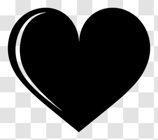 Emoji - Black Heart Silhouette In Minimalistic Design Transparent PNG