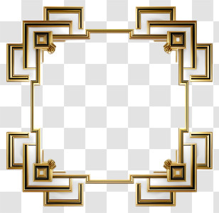 Art Deco Geometric Border - Art Deco Geometric Frame Transparent PNG