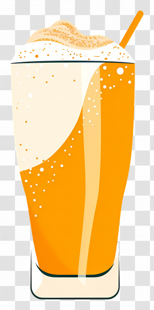 Lassi - Refreshing Orange Drink With Foam Transparent PNG