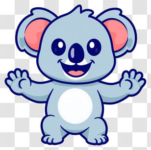 Koala Emoji - Cute Koala Cartoon Illustration Transparent PNG