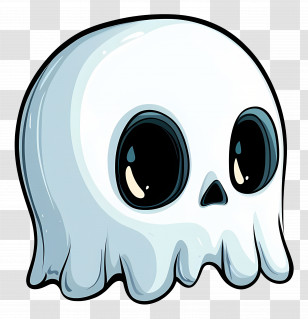 Cartoon Ghost - Cute Ghost Cartoon With Big Round Eyes Transparent PNG