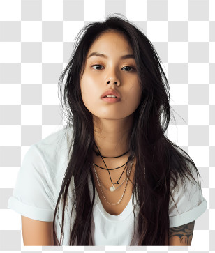 Asian Woman - Casual Woman In White Shirt Transparent PNG