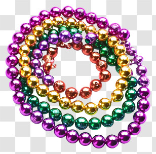 Mardi Gras Beads - Colorful Beads For Decoration Transparent PNG