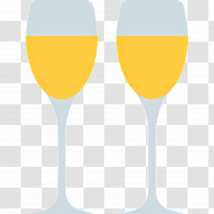 Champagne Glasses - Two Wine Glasses Transparent PNG