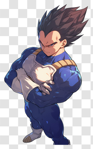 Vegeta - Anime Character In Blue Suit Transparent PNG