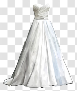 Simple Wedding Dress - White Wedding Dress Illustration Transparent PNG