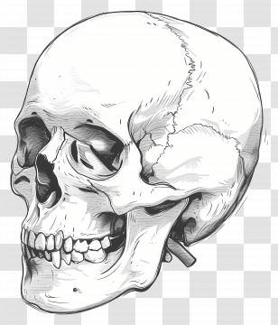 Skull - Human Skull In Detailed Illustration Transparent PNG