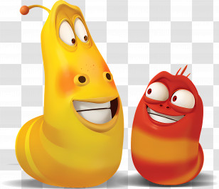 Larva - Funny Yellow And Red Cartoon Larvae Transparent PNG