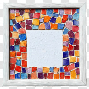 Square Simple Frame - Colorful Mosaic Photo Frame Transparent PNG
