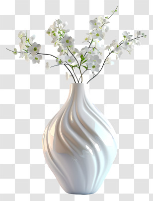Dolchi Vase - White Ceramic Vase With Flowers Transparent PNG